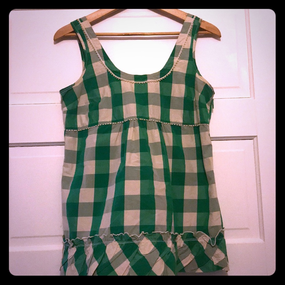 {juicy couture} gingham sleeveless blouse